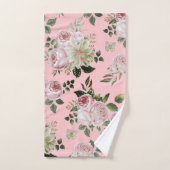 Romantisch roze rozen floreel patroonkatoen shabby bad handdoek (Handdoek)