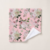 Romantisch roze rozen floreel patroonkatoen shabby bad handdoek (Wasdoekje)