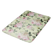 Romantisch roze rozen floreel patroonkatoen shabby badmat (Gekanteld)