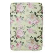 Romantisch roze rozen floreel patroonkatoen shabby badmat (Voorkant Verticaal)