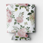 Romantisch roze rozen floreel patroonkatoen shabby blikjeskoeler (Achterkant)