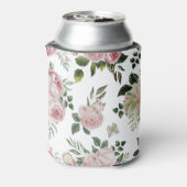 Romantisch roze rozen floreel patroonkatoen shabby blikjeskoeler (Blikje Achterkant)