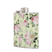 Romantisch roze rozen floreel patroonkatoen shabby heupfles (Links)