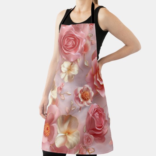 Romantisch roze rozen motief schort (Insitu)