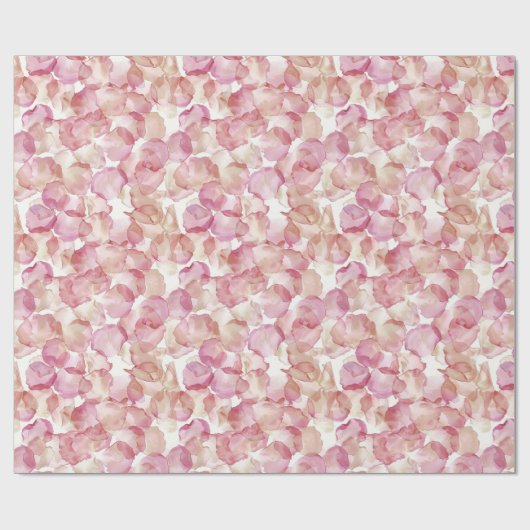 Romantisch Roze Rozenblaadjes Bloemen Vrijgezellen Cadeaupapier (Vlak)