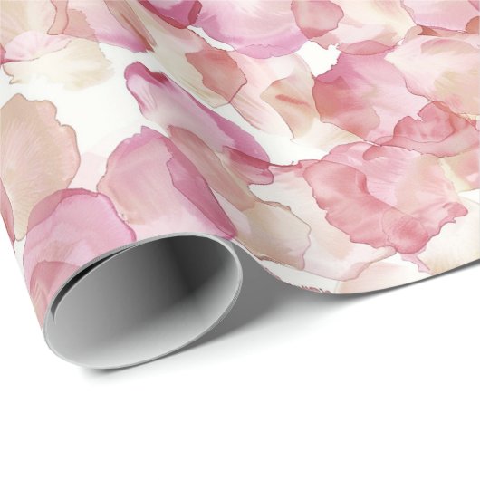 Romantisch Roze Rozenblaadjes Bloemen Vrijgezellen Cadeaupapier (Rol Hoek)