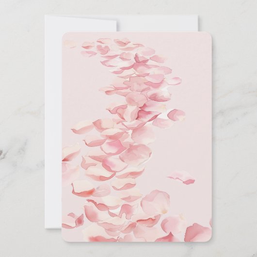 Romantisch Roze Rozenblaadjes Bloemen Vrijgezellen Kaart (Achterkant)