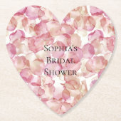 Romantisch Roze Rozenblaadjes Bloemen Vrijgezellen Kartonnen Onderzetters (Voorkant)