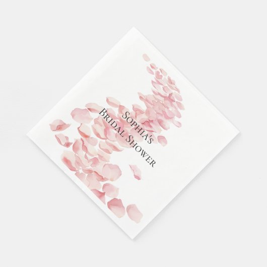 Romantisch Roze Rozenblaadjes Bloemen Vrijgezellen Servet (Hoek)