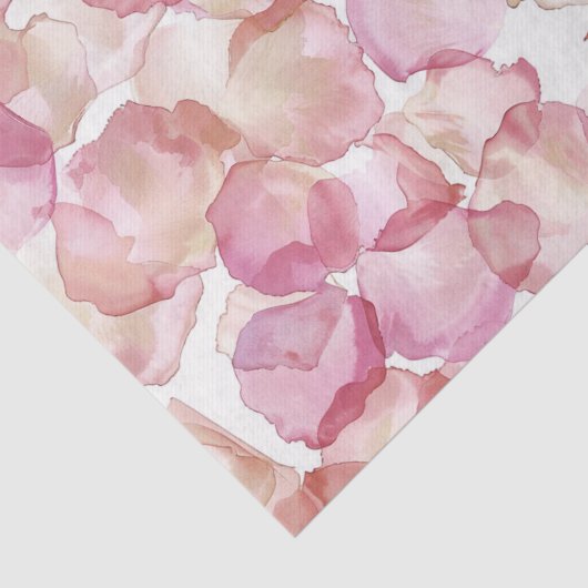 Romantisch Roze Rozenblaadjes Bloemen Vrijgezellen Tissuepapier (Detail)