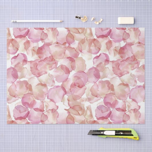 Romantisch Roze Rozenblaadjes Bloemen Vrijgezellen Tissuepapier