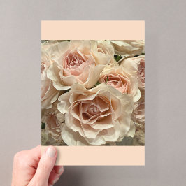 Romantisch Roze Rozenboeket Heldere Acryl Bruiloft Uitnodigingen