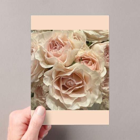 Romantisch Roze Rozenboeket Heldere Acryl Bruiloft Uitnodigingen (Insitu (Draagbaar))