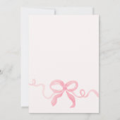 Romantisch roze strik lint waterverf vrijgezellenf kaart (Achterkant)