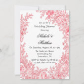  Romantisch Roze Toile Bloem Trouwdouche Kaart (Voorkant)