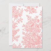  Romantisch Roze Toile Bloem Trouwdouche Kaart (Achterkant)