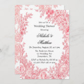  Romantisch Roze Toile Bloem Trouwdouche Kaart (Voorkant / Achterkant)