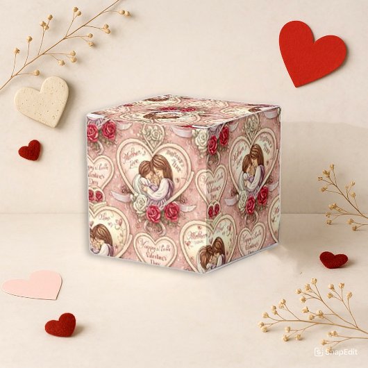 Romantisch roze vintage cherubijn hartpatroon bedankdoosjes