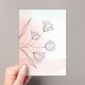 Romantisch Roze Waterverf Bloemen Acryl Elegant Acryl Uitnodigingen (Insitu (Draagbaar))