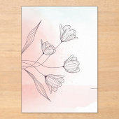 Romantisch Roze Waterverf Bloemen Acryl Elegant Acryl Uitnodigingen (Voorkant)