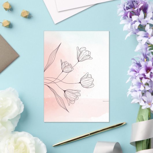 Romantisch Roze Waterverf Bloemen Acryl Elegant Acryl Uitnodigingen (Insitu (Huwelijk))