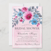 Romantisch Roze Waterverf Bloemen Vrijgezellenfees Kaart (Voorkant)