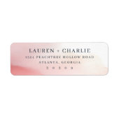 Romantisch Roze Waterverf Etiket (Voorkant)