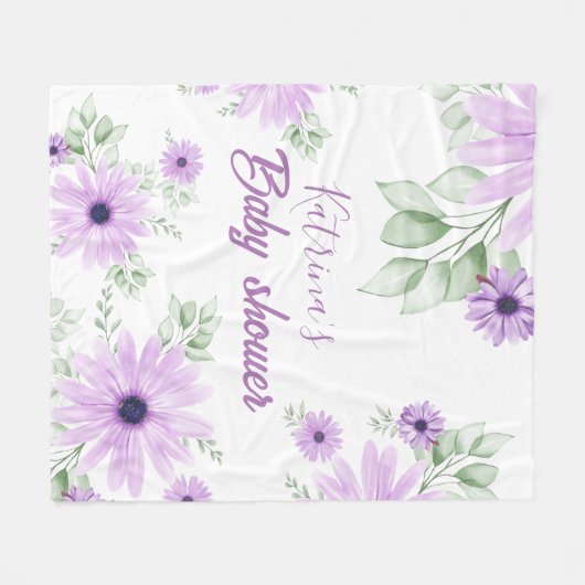 Romantisch Roze Waterverf Floral Baby shower Fleec Fleece Deken (Voorkant (Horizontaal))