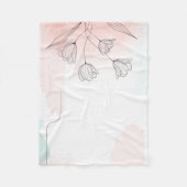 Romantisch Roze Waterverf Floral Elegant huis Fleece Deken (Voorkant)