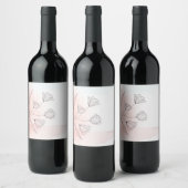 Romantisch Roze Waterverf Floral Wijnlabel – Favor Wijn Etiket (Flessen)