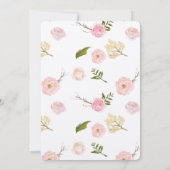 Romantisch Roze Waterverf Tuin vrijgezellenfeest Kaart (Achterkant)