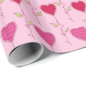 Romantisch roze wijnstok hartpatroon cadeaupapier (Rol Hoek)