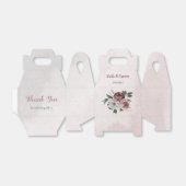romantisch roze, wit en kaneel roos bruiloft bedankdoosjes (Uitgevouwen)
