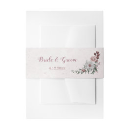 romantisch roze, wit en kaneel roos bruiloft uitnodigingen wikkel