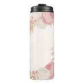Romantisch roze wit & gouden bloem thermosbeker (Voorkant)