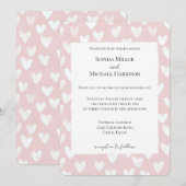 Romantisch Roze Witte Harten Trouwen Kaart (Voorkant / Achterkant)