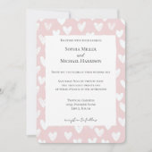 Romantisch Roze Witte Harten Trouwen Kaart (Voorkant)