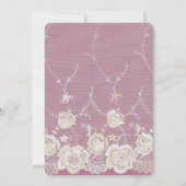 Romantisch Roze Witte Kant Bloemen Vrijgezellenfee Kaart (Achterkant)