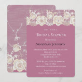 Romantisch Roze Witte Kant Bloemen Vrijgezellenfee Kaart (Voorkant / Achterkant)