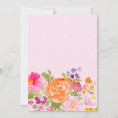  romantisch roze zomerbloemenvrijgezellenfeest kaart (Achterkant)