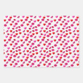 Romantisch Roze & Zwarte Harten & Kusjes Valentijn Inpakpapier Vel (Voorkant 2)
