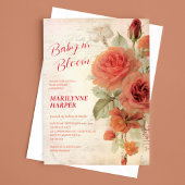 Romantisch  Rozen Baby shower Kaart