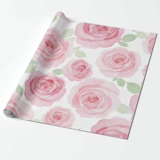 Romantisch rozen inpakpapier (Uitgerold)