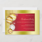 Romantisch Ruby & Gold Feestelijk Kerstfeest Kaart (Voorkant)