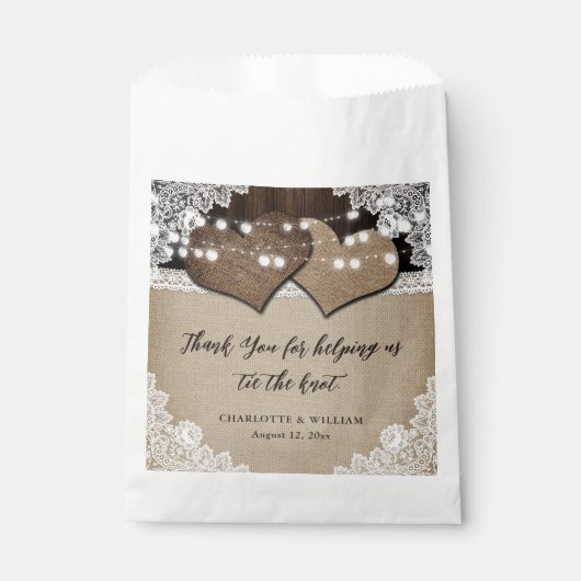 Romantisch Rustic Land Dank je huwelijk Bedankzakje (Voorkant)