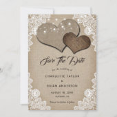 Romantisch Rustiek Bloemen Kant Burlap Wedding Save The Date (Voorkant)