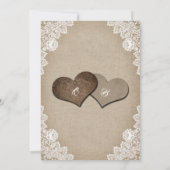 Romantisch Rustiek  Bloemen Kant Burlap Wedding Save The Date (Achterkant)