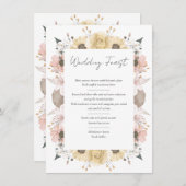 Romantisch Rustiek Bloemen Trouwtafel Nummer Menu (Voorkant / Achterkant)