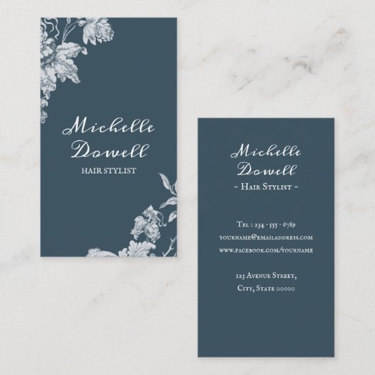 Romantisch rustiek bloemenprint visitekaartje (Voorkant / Achterkant)