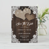 Romantisch Rustiek Country Wood Floral Lace Weddin Save The Date (Staand voorkant)